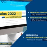 Matrículas pregrado 2022-I - ampliación reinicio de estudios